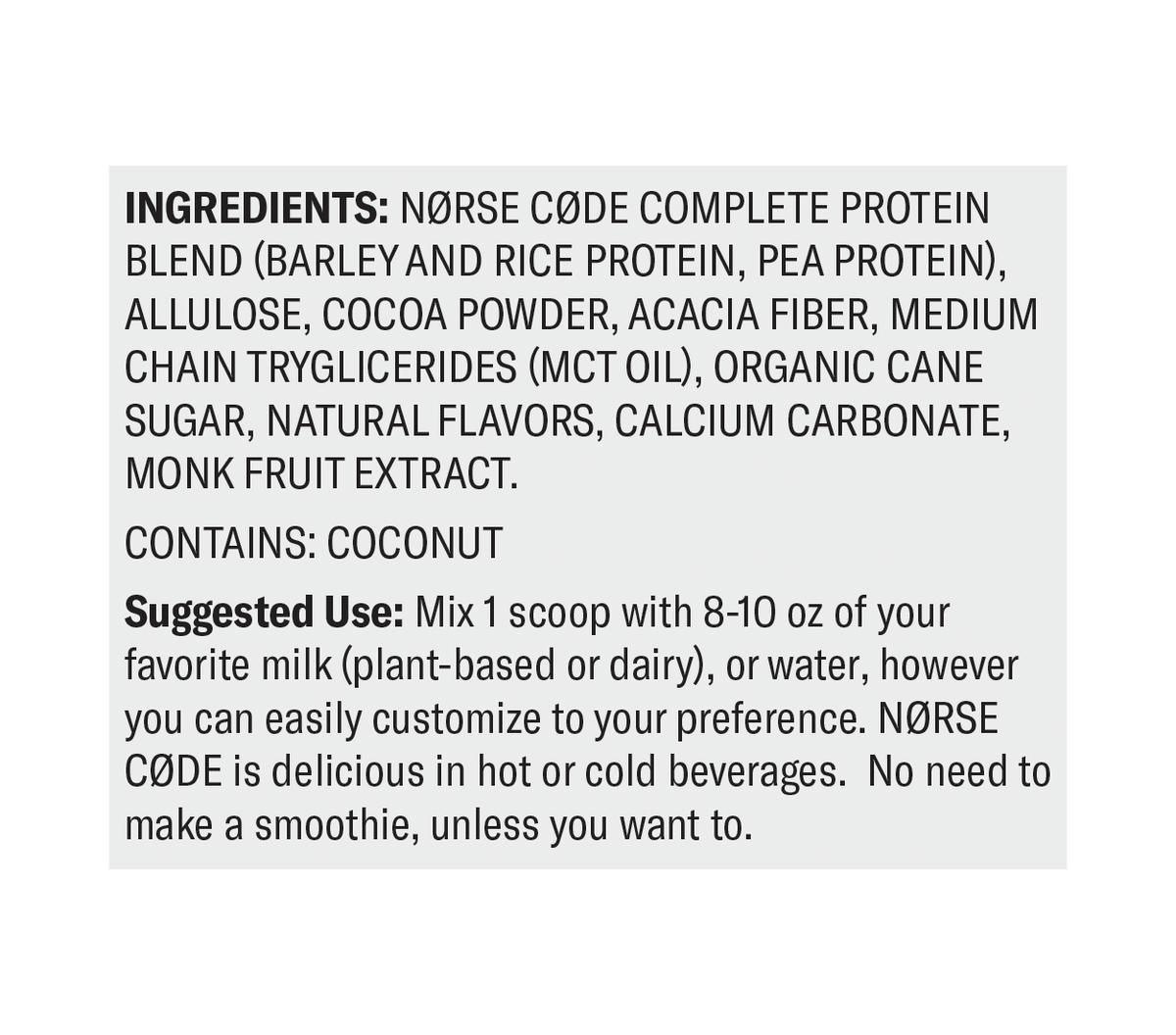 NØRSE CØDE Chocolate Plant Protein Powder