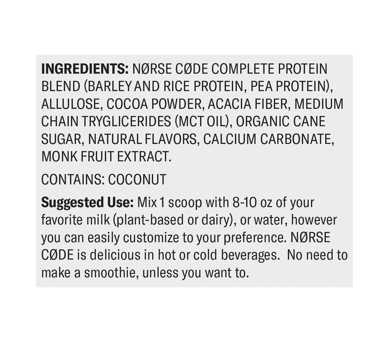 NØRSE CØDE Chocolate Plant Protein Powder