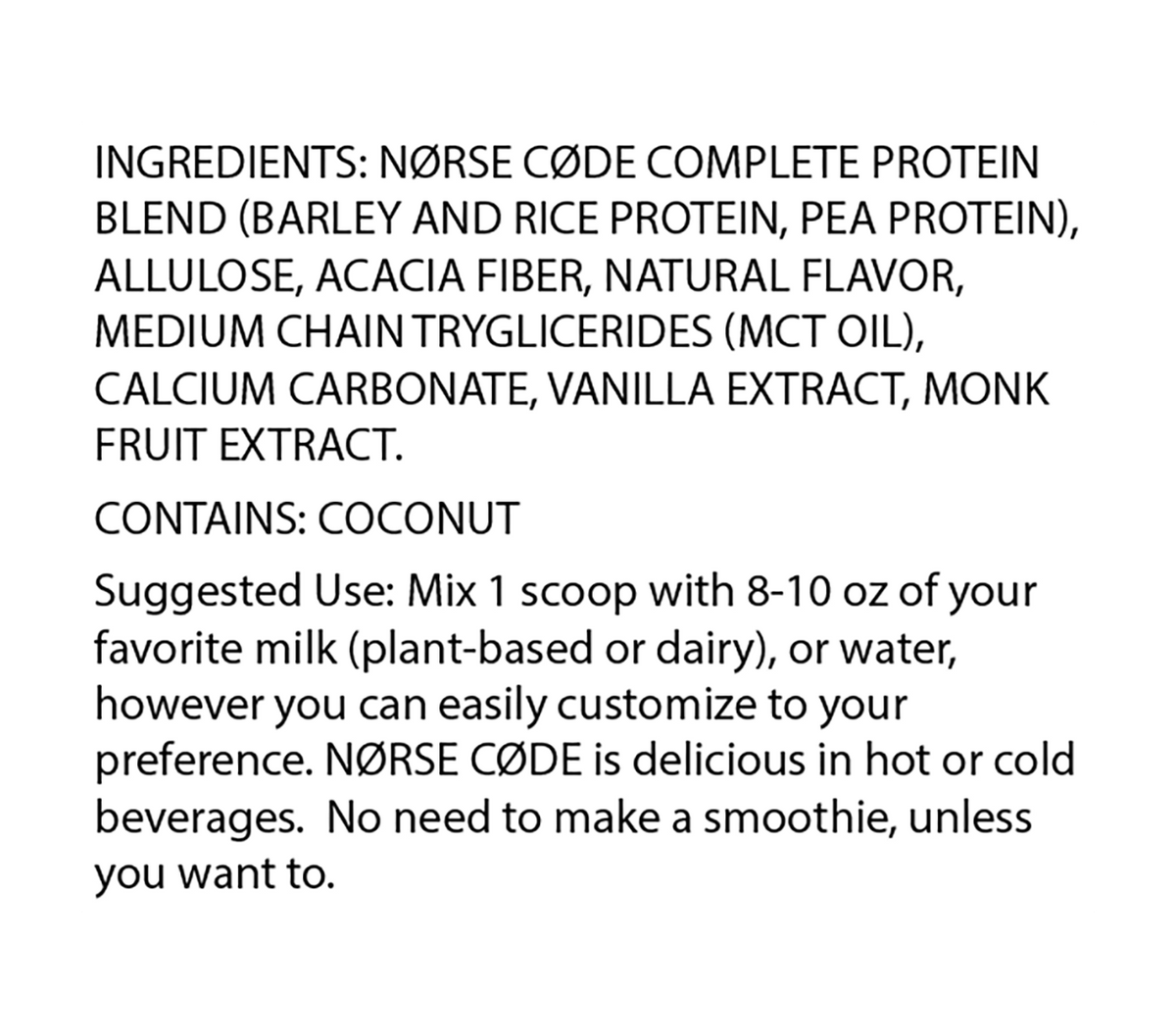 [Subscription] 4 pack NØRSE CØDE Vanilla Plant Protein Powder - NØRSE CØDE