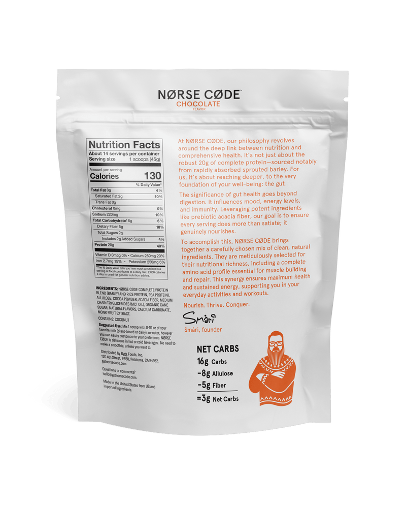 [Subscription] 8 pack NØRSE CØDE Chocolate Plant Protein Powder - NØRSE CØDE